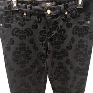 Mossimo Velour Boho Print Skinny Jeans women's size 6‎